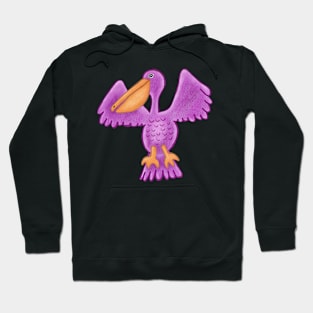 Purple Pelican flying with wings outstretched Hoodie